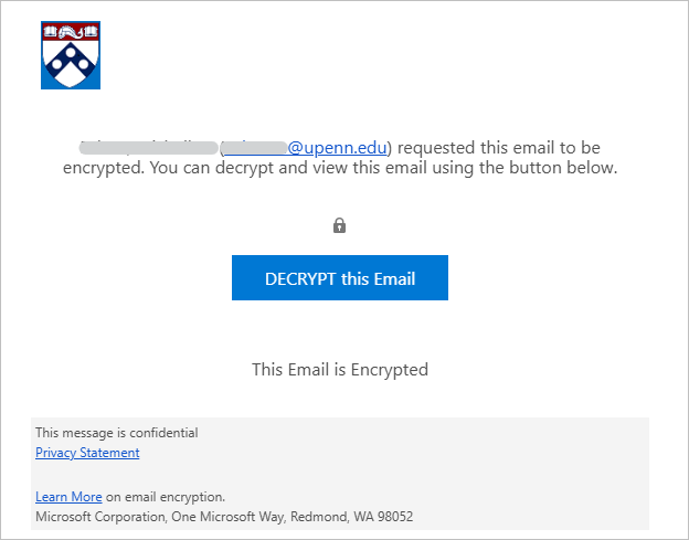 Decrypt this Email button