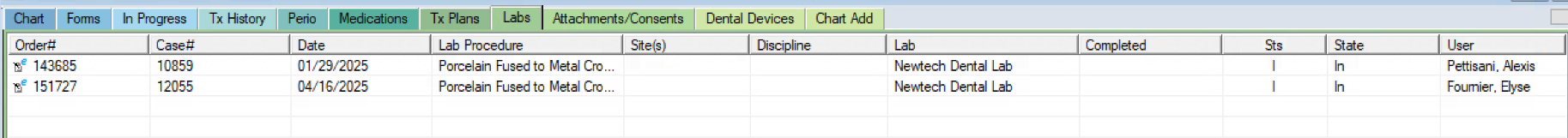 eLab entries showing as approved cases