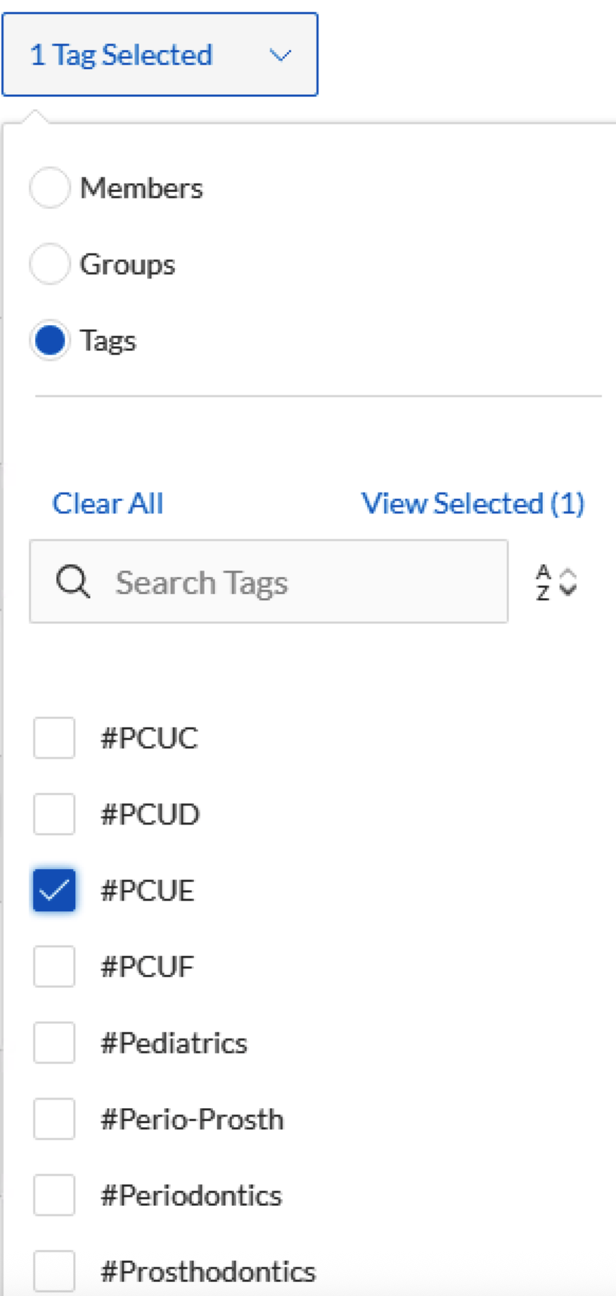 Selecting a tag