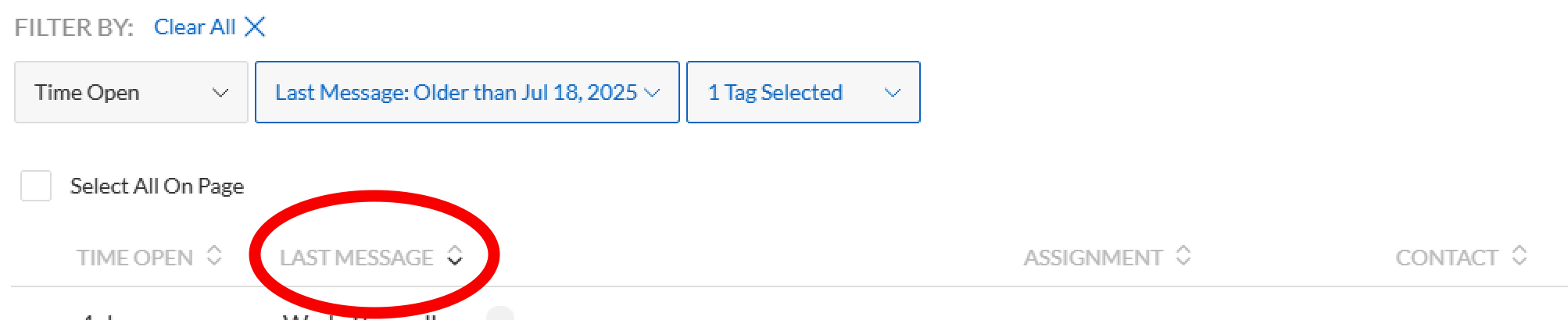 Sorting by Last Message